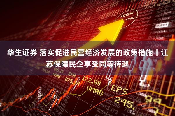 华生证券 落实促进民营经济发展的政策措施丨江苏保障民企享受同等待遇