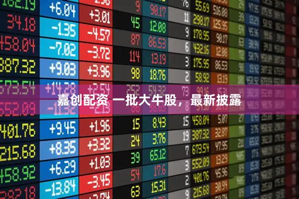 嘉创配资 一批大牛股，最新披露