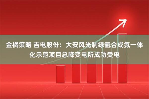 金橘策略 吉电股份：大安风光制绿氢合成氨一体化示范项目总降变电所成功受电