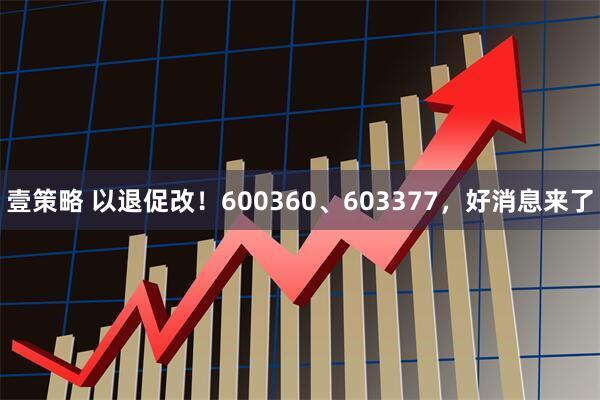 壹策略 以退促改！600360、603377，好消息来了